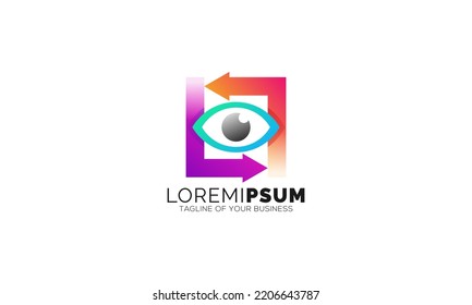 Concepto de Logotipo de visión creativa. La colorida visión del logotipo ocular.