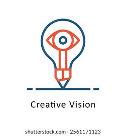 Creative Vision Vector Two Color Icon. Eps file 10