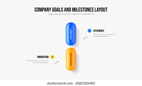 Design de Slide de Diagrama de Opção 2 da Visualização Criativa. Modelo de quadro de infográfico de dois elementos de lançamento do produto. Ilustração do vetor do layout da apresentação da visão geral financeira.