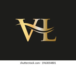 Creative VL letter with luxury concept. Modern VL Logo Design for business and company identity