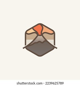 Creative volcano logo design illustration 