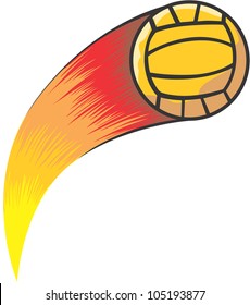 Creative Volleyball Illustration / Fast moving volleyball like a comet
