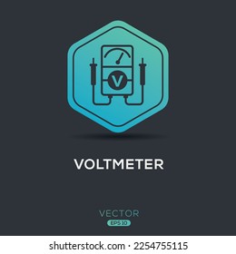 Kreatives (Voltmeter) Symbol, Vektorzeichen.
