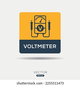 Kreatives (Voltmeter) Symbol, Vektorzeichen.