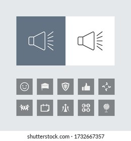 Creative Volume Line Icon with Bonus Icons. 