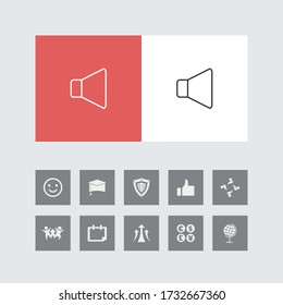 Icono de línea de volumen creativo con iconos de bonificación. 
