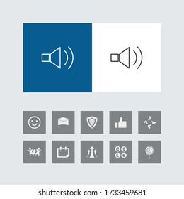 Creative Volume Line Icon with Bonus Icons. 
