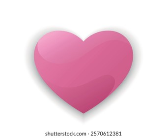 Creative voluminous heart for Valentines Day in red tone. Love and romantic symbols. Isolated vector images