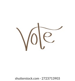 Letras tipográficas do Creative Vote que promovem o direito ao voto, eleições e campanhas democráticas