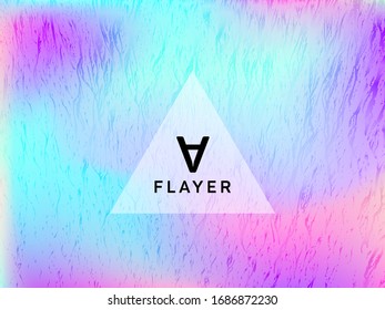 Creative voucher geometric holographic vector background. Club party placard abstract backdrop. Chrome abstract geometric template for voucher design.