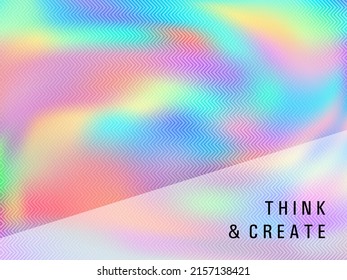 Creative voucher geometric holographic vector background. Fluid shimmer overlay elements. Magic abstract geometric template for voucher design.