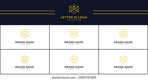 creative W alphabet letter vector symbol logo with internet style