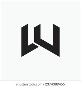 Creative W flat monogram initial minimal modern brand unique logo design