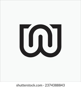 Creative W initial monogram line art pattern modern unique logo design