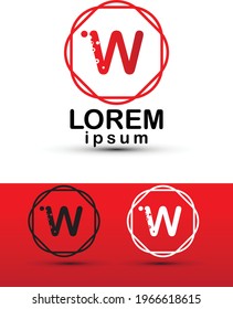 diseño del logotipo de la letra w creativa en círculo 