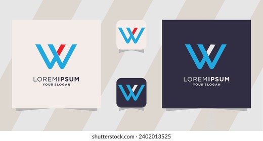 Creative W letter logo design template