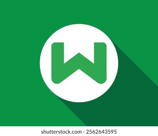 Creative W letter logo design vector. Vector, modern, logo, typography, alphabet, font, abstract, design. Can use for infographic, banner, poster, web design. Vector isolated on green background.