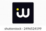 Creative W Letter Creative Monogram Vector Sign, Stylish Dot Logo Sign W Letter, W Character Logo Symbol