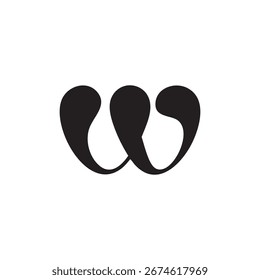 Creative W logo design with bold black typography on a white background, perfect for branding, business identity, digital graphics, modern design, and professional creative projects.