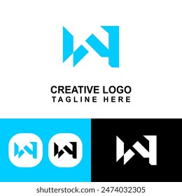Creative W logo graphic with light blue example. The color can be changed according to your taste