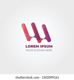 Creative W logo, W logo template, Modern W letter logo