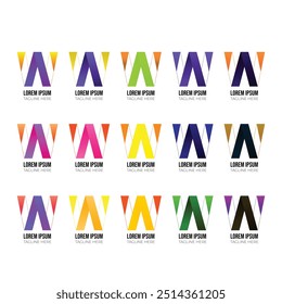 Símbolo creativo del logotipo del monograma de W con un enfoque moderno para la marca del negocio