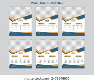 Creative Wall Calendar Design 6 Page, 12 Months Included