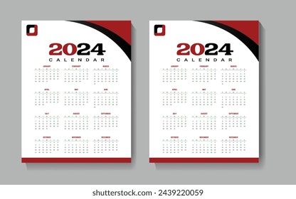 Creative wall calendar design teamplate