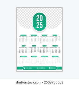 Plantilla de diseño de calendario de pared creativa