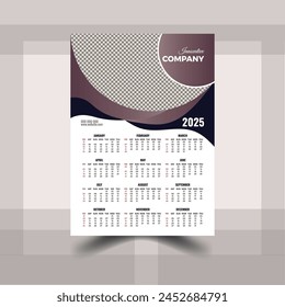 Creative Wall Calendar Design  Templet 