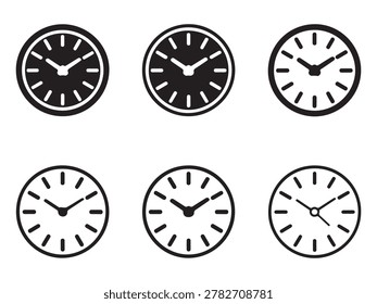 Creative wall clock vector collection designed for home decoration interior branding and modern time management projects