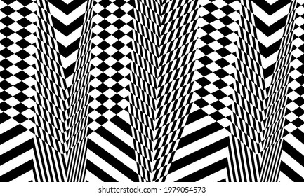 creative wallpaper for design modern patterns in the style of op art Black on white