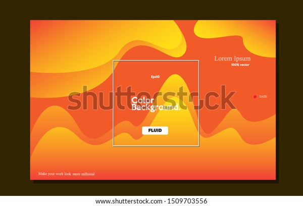 Creative Wallpaper Orange Fluid Composition Futuristic Stock Vector Royalty Free