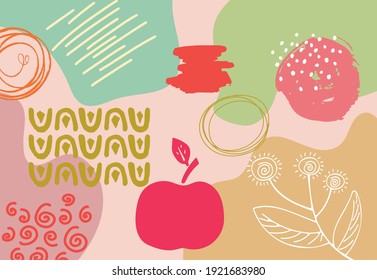 Creative wallpaper organic shapes background
