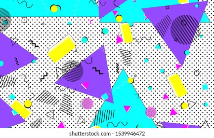 Creative Wallpaper. Pink 80s Cover. Halftone Composition. Lemon Poster. Trendy Fashion. Violet Flow Background. Baby Blue Banner. Geometric Print.