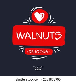 Creative (Walnuts) logo, Walnuts sticker, vector illustration.