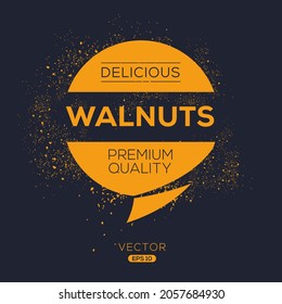 Creative (Walnuts) logo, Walnuts sticker, vector illustration.