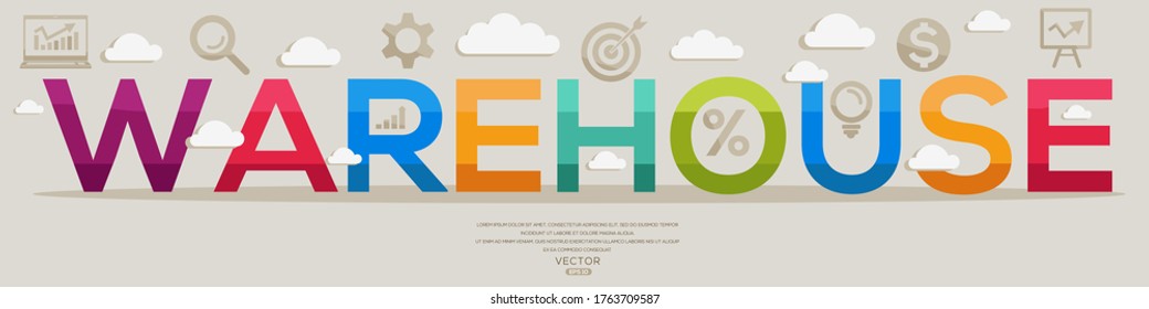 Kreatives (Lager-)Design, Buchstaben und Symbole, Vektorgrafik.
