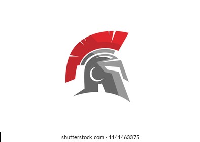 Creative Warrior Spartan Helmet Logo Symbol Vector Design Illustration