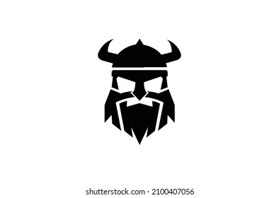 Logo-Design-Symbol für Vektorgrafik-Vektorgrafik des Creative Warrior Viking Helmet