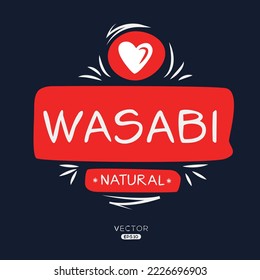 Creative (Wasabi), Wasabi label, vector illustration.