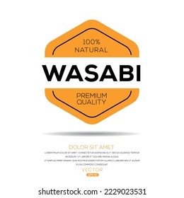 Creative (Wasabi), Wasabi label, vector illustration.