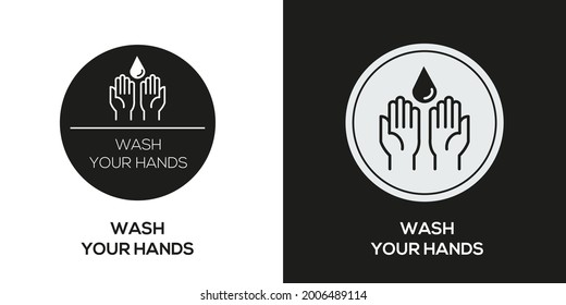 Creative (Wash your hands) Icon ,Vector sign.