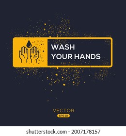 Creative (Wash your hands) Icon ,Vector sign.