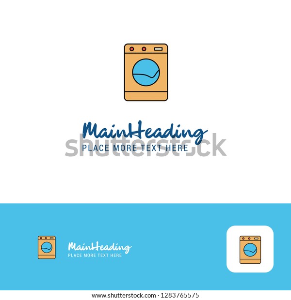 Creative Washing machine  Logo
Design. Flat color Logo place for Tagline. Vector
Illustration