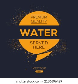 Bebida creativa (Agua), pegatina de agua, ilustración vectorial.