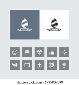 Creative Water Drop Icon with Bonus Icons.
