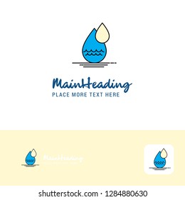 Creative Water drop Logo Design. Flat color Logo place for Tagline. Vector Illustration