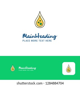 Creative Water drop Logo Design. Flat color Logo place for Tagline. Vector Illustration