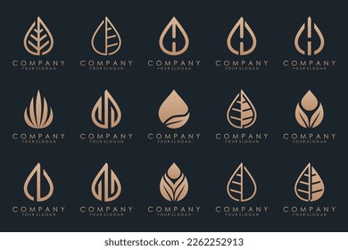 creative Water drop logo icon set.